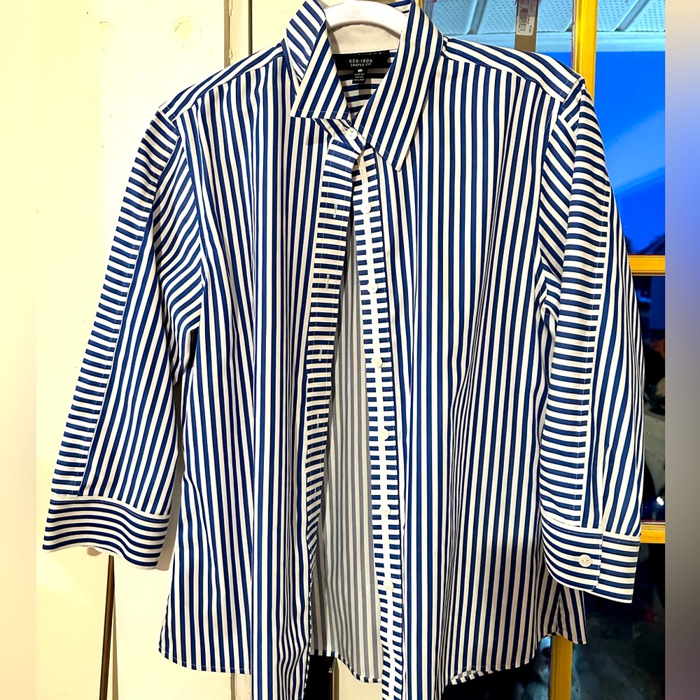 Blue Striped Ladies Blouse